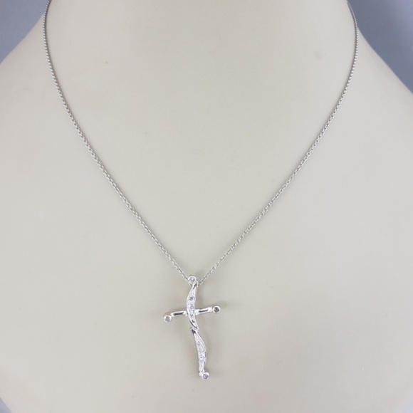 14 Karat White Gold Diamond Cross Pendant #16830 - Picture 6 of 7